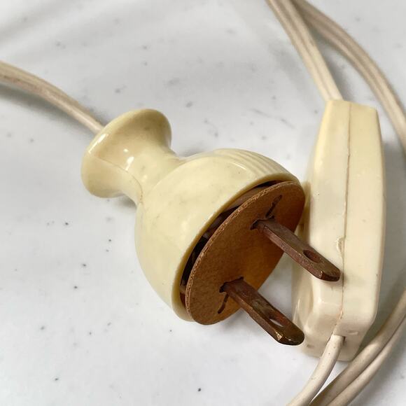 Vintage French Floral Painted Table Lamp R Delarue Cottage Prairie Boho Country - Picture 9 of 12